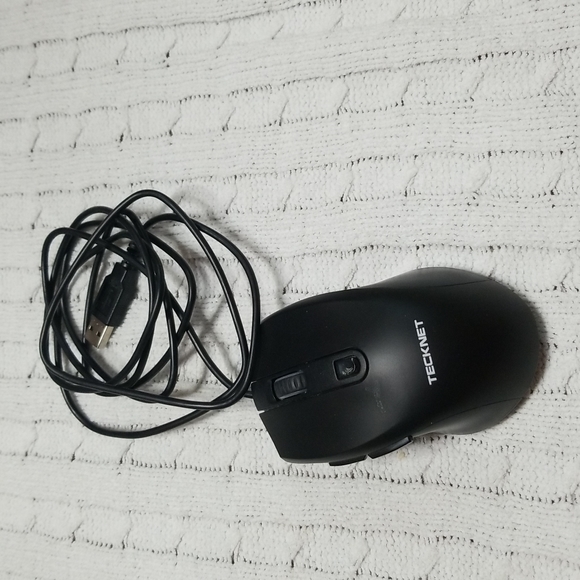 🌴H.P.🎉Tecknet  Black Wired Mouse - Picture 1 of 12